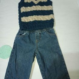 Conjuntos abrigos de lana + jeans 6 meses a 18 meses