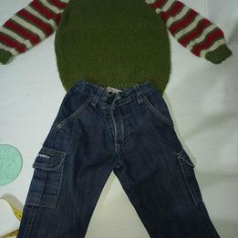 Conjuntos abrigos de lana + jeans 6 meses a 18 meses